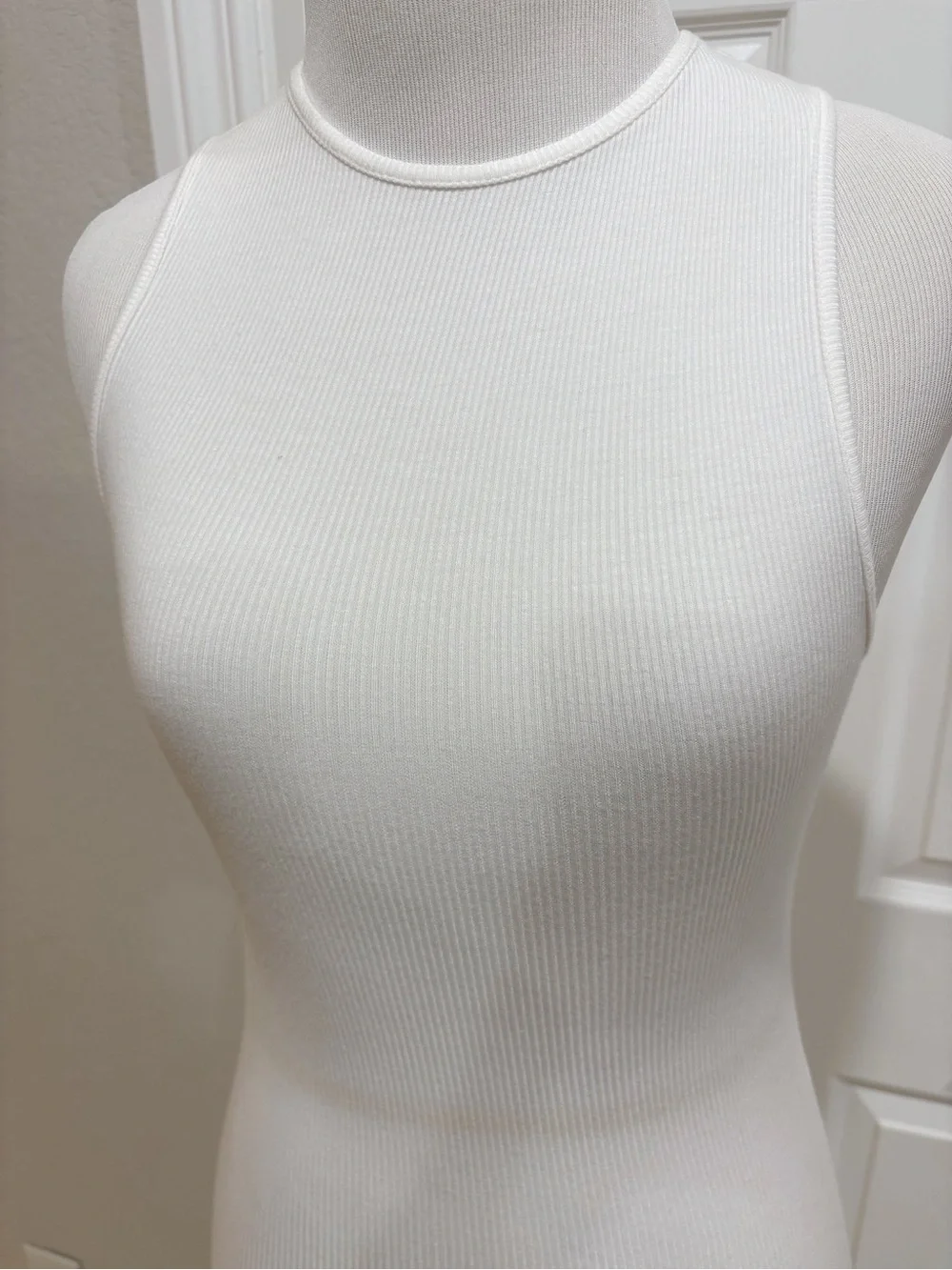 SKIMS Soft lounge White Sleeveless Ribbed Maxi Dress XS - Picture 3 of 5